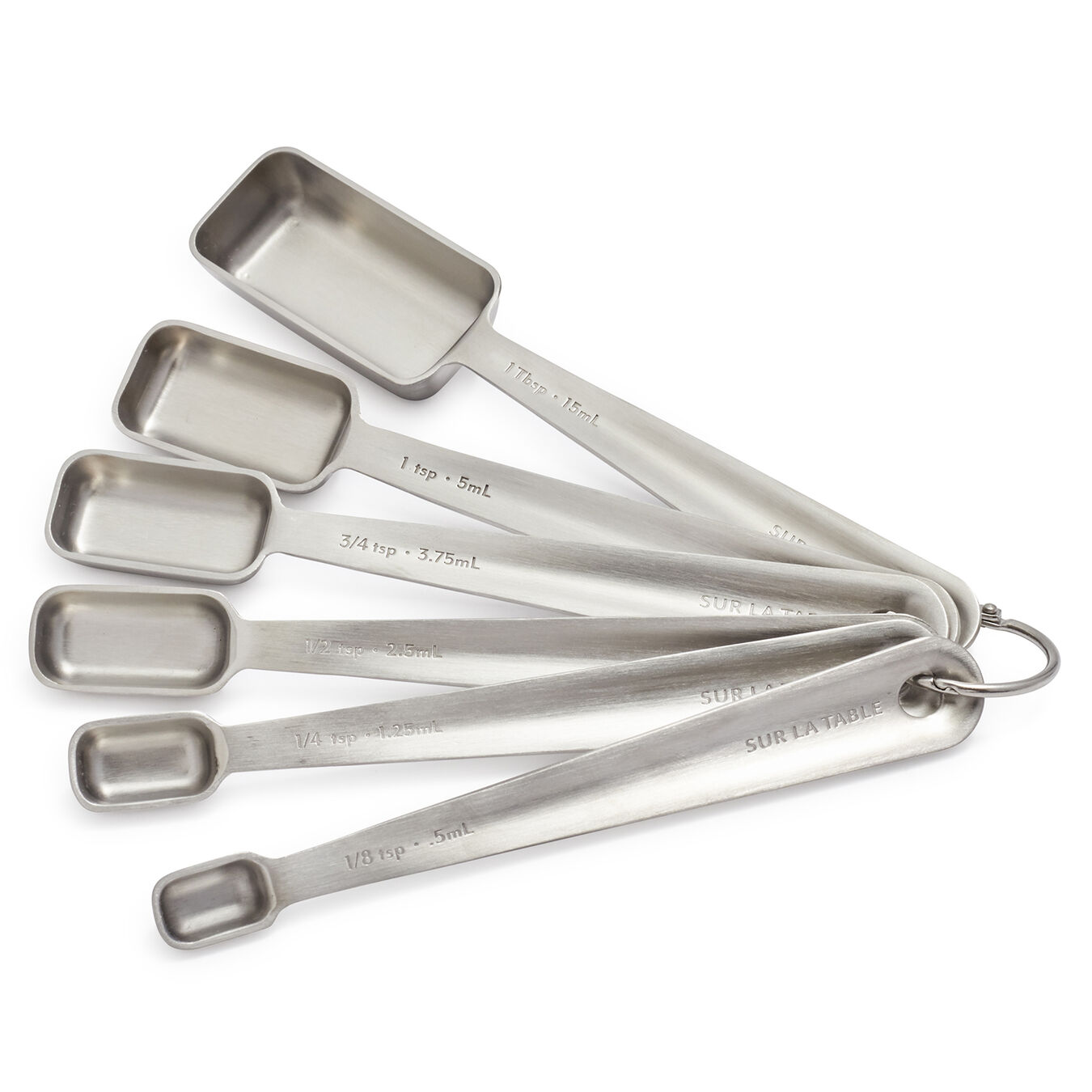 Heavy Duty 6 Piece Long Handled Stainless Steel Measuring Spoon Set Baking-Tool 
